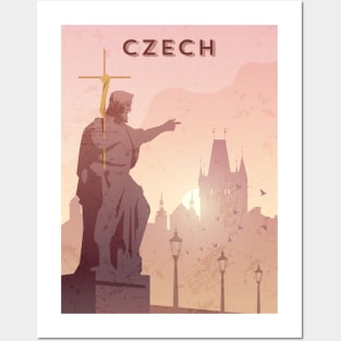 Czech. Retro travel poster Posters and Art